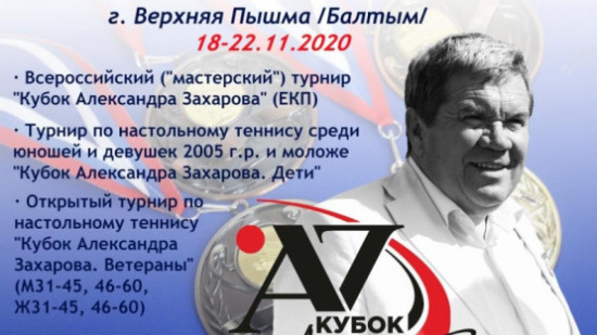 Кубок Александра Захарова 18-22 ноября 2020. г. Верхняя Пышма.